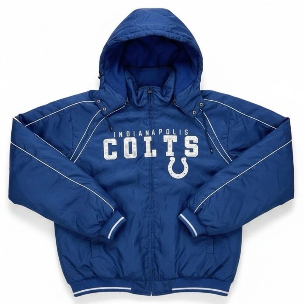 NWT NFL Men's INDIANAPOLIS COLTS Hooded Jacket Solid Blue Size XL